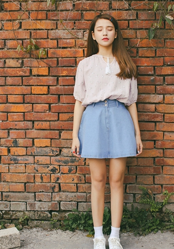 夏季+日系+短裙+T恤 凹造型要美美哒！优雅有型