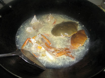 蟹肉煲的做法